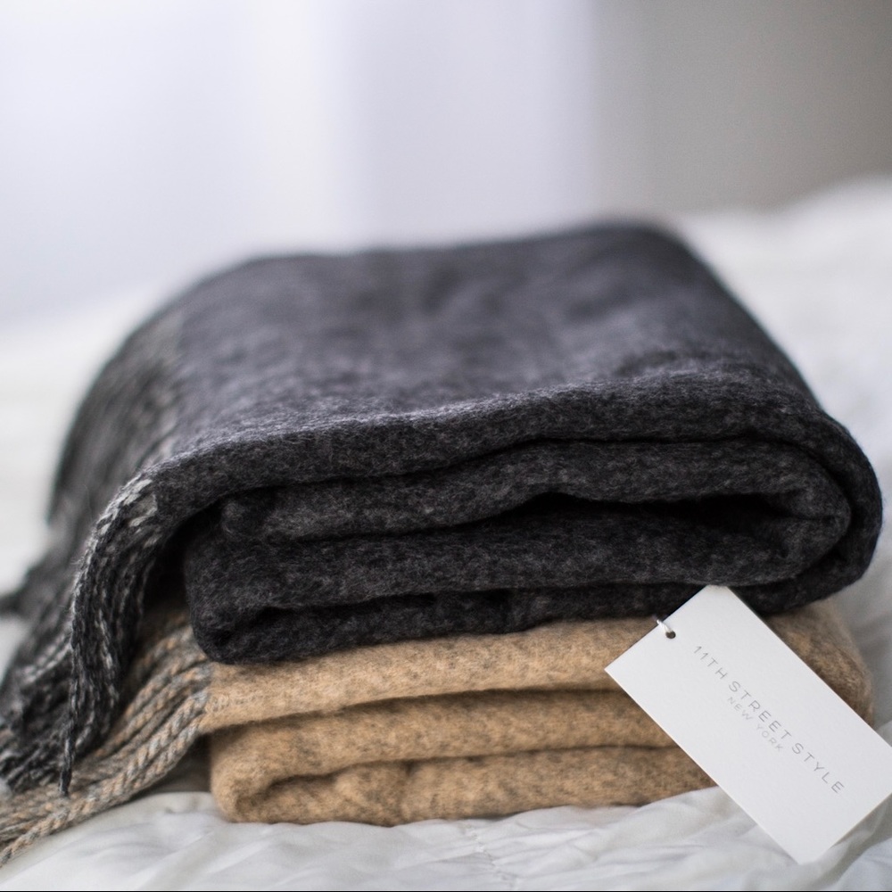 Soft Charcoal Black Scarf - Picture 6 of 6